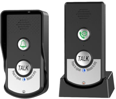 MagiDeal Campanello bidirezionale Citofono vocale Citofono elettronico Citofono senza fili per ufficio Interno Esterno Casa Anziani, Nero