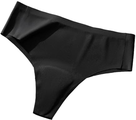 Homaskylynn Camel Toe Cover Thongs for Women - G-String, Seamless Design, Machine Washable, Basic Fit, Comfortable Underwear(Noir,Small)