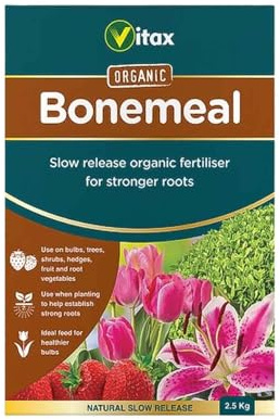 Bonemeal Fertiliser Organic Root Feed – Slow Release Nutrients for Roses Bulbs Shrubs Fruit Trees & Vegetables – Phosphate & Nitrogen Rich (2.5kg)