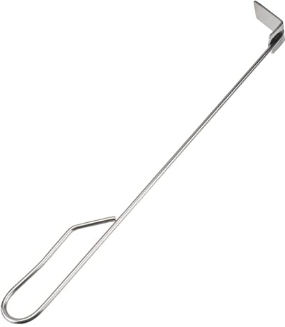 FONDOTIN Rastrillo Acero Inoxidable para Barbacoa Herramienta de Limpieza de y Poker para Ahumador Plata
