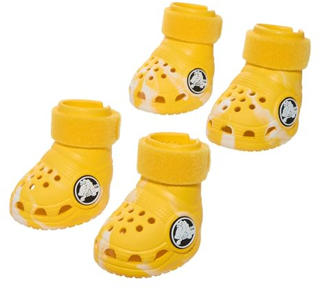 BARKBOX Yellow Crocs Dog Shoes - for Small Breeds (15-25 lbs)