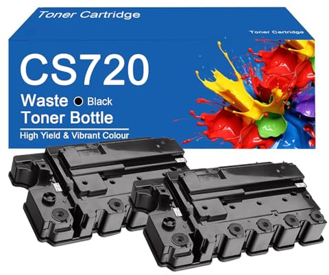Réservoir de Toner usagé CS720 de Remplacement pour imprimantes Lexmark CS720de, CS720dte, CS725de, CX725de, CX725dhe et CX725dthe.,CS720-2Pack