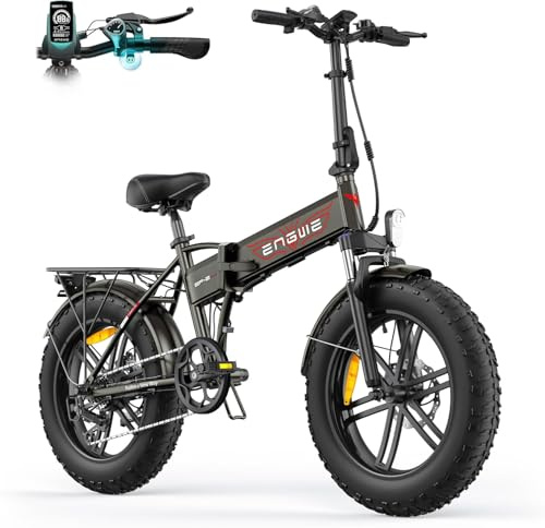 ENGWE EP-2 BOOST Folding E-Bike,20‘×4.0’ Fat Tire 7-Speed Electric Bicycle 48V 13Ah Removable Battery, 120 km Range Electric Bike (Brown)