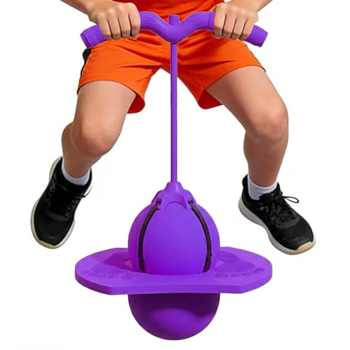 Palla Tramoggia con Manico, Palla Rimbalzante per Bambini, Palle Gonfiabili per Salto con Pompa, Tramoggia per Esercizi per Allenamento 'Equilibrio per Giochi all'aperto al Coperto, Giocattolo Fit
