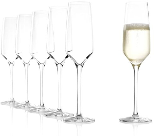Stölzle Lausitz Sektgläser Experience 6er-Set 190ml – Elegante Champagner Gläser ideal für Sekt & Prosecco – Hochwertiger Sektkelch aus Kristallglas – Spülmaschinen- & Stoßfest, Made in Germany