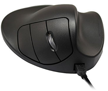 HIPPUS L2UB-LC HandShoe Mouse rechts L wireless | Funkmaus | ergonomisches Design - Vorbeugung gegen Mausarm/Tennisarm (RSI Syndrom) - besonders armschonend | 2 Tasten, Large, Schwarz