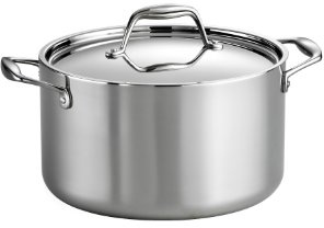 Tramontina 80116/040DS Gourmet 18/10 Stainless Steel Induction-Ready Tri-Ply Clad Covered Sauce Pot, 6-Quart, Stainless by Tramontina