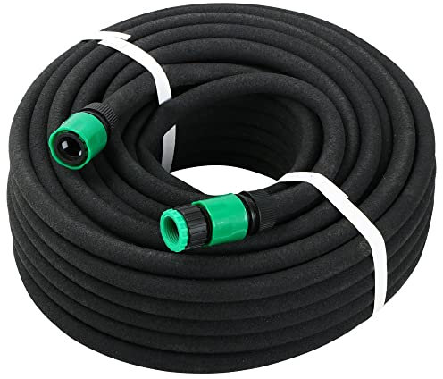 Yaheetech Tuyau Arrosage Extensible Micro-poreux 30M Tuyau Arrosage Irrigation - Avec Raccords Noir