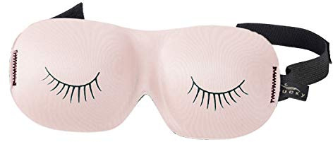 Bucky Ultralight Comfortable Contoured Travel and Sleep Eye Mask, Strawberry Eyelash, One Size