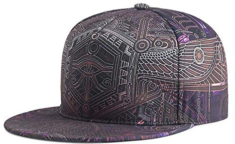 Quanhaigou Gorra Ajustable con Cierre a presión para Hombres y Mujeres, Gorra de béisbol Unisex de Hip Hop, Visera Plana, Sombreros para papá, Marrón, Talla única