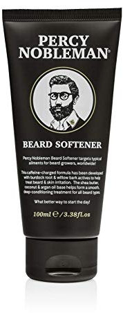 Percy Nobleman Beard Softener – Rinse-Out Beard Conditioner with Shea Butter, Coconut & Argan Oils – Strengthening Burdock & Willow Bark Formula – Smooths, Hydrates & Tames Coarse Beards (100ml)