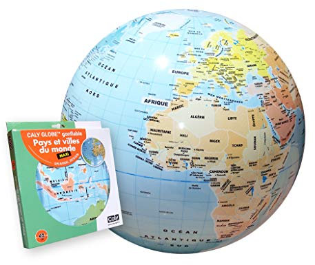 Caly Maxi Globo gonfia Paesi e Città del Mondo 42cm, 009F, Blu Oceano