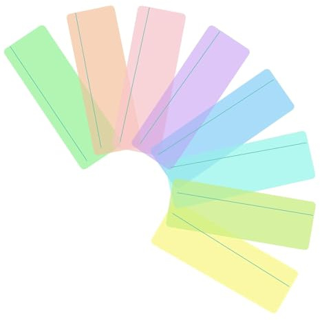 Guided Reading Highlight Strips Colored Overlays Bookmark Reading Tracking Rulers with Line for Dyslexia, ADHD and to Reduce Visual Stress (8 Pack)