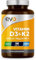 Vitamin D3 4000iu & Vitamin K2 100ug (MK7) |180 D K Vegetarian Tablets | 1-A-Day | 6 Month Supply | High Strength | Vitamin D K2 Supplement | Made in The UK | Cholecalciferol & Menaquinone