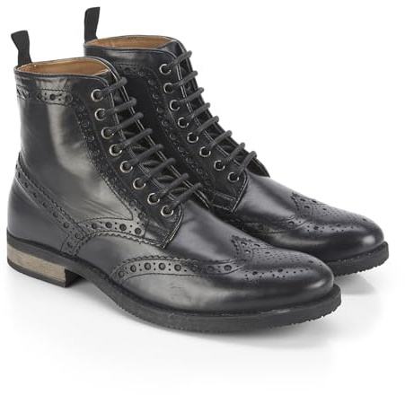 Silver Street London Men's Stamford Black Leather Casual Lace-up Boot