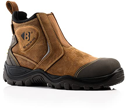 Buckbootz BANG GUARDZ BSH014 BROWN BUCKLER ANKLE PROTECTION DEALER BOOT FULL SAFETY WATERPRROOF (uk_footwear_size_system, adult, men, numeric, wide, numeric_6)