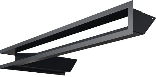 KRATKA Luft ventilationsgaller för eldstäder höger hörngaller med täckt luftintag 45 grader pulverlackerat stål 40x80x9cm Grafit