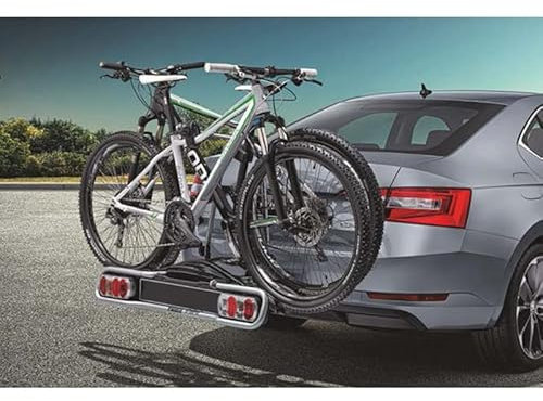 Skoda 000071105F Fahrradträger Anhängerkupplung Fahrradhalter Kupplungsträger, für 2 Fahrräder