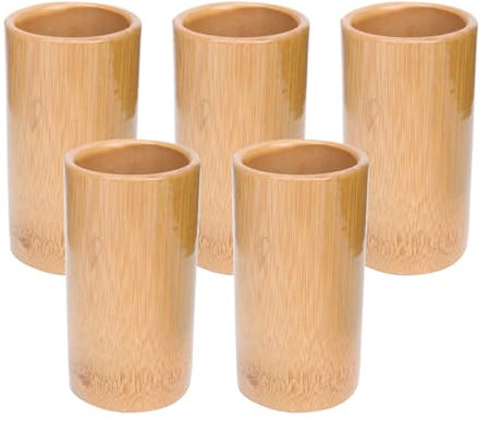 TOPBATHY Bamboo Cupping Set 5Pcs Carbonized Bamboo Cups for Body Massage Therapy and Home Use Small Suction Cups for Traditional Chinese Cupping
