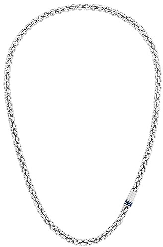 Tommy Hilfiger Gioielli da Uomo: Bracciale a Catena Placcato in Oro 23K e Collana in Acciaio Inossidabile Argento