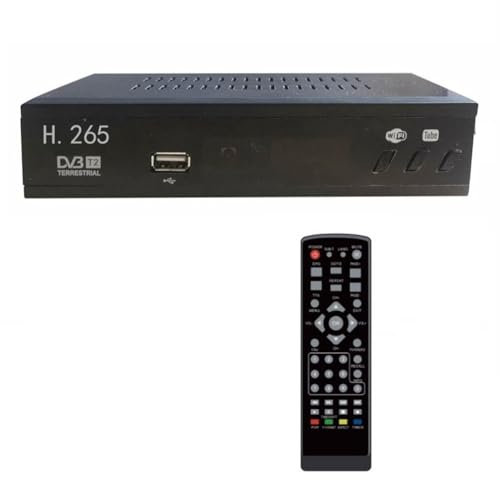 Kahdsvby DVB T2 HEVC 265 Tuner TV Numérique DVB-T2 265 1080P Décodeur HD Récepteur TV USB Terrestre Décodeur EPG, Prise UE