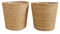 Bloomique - Geflochtener Blumentopf Maki - Set mit 2 Töpfen - Beige - Seegras - Korb für Pflanzen - Innen und Außen - H22x Ø21