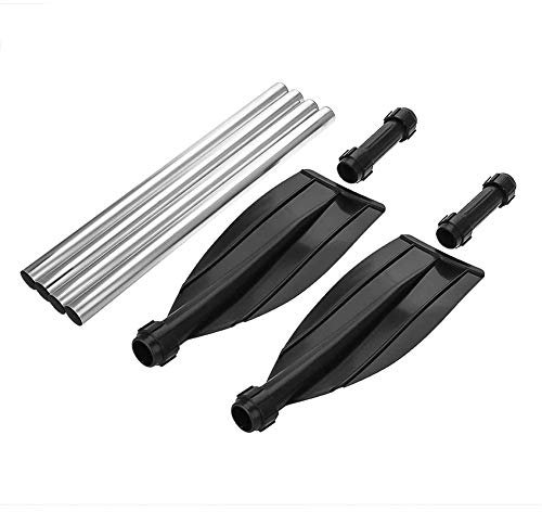 Ejoyous Doppelpaddel, 2 Stück Kajak Paddel Abnehmbare Paddel mit Gerippten Blättern aus Aluminiumlegierung für Schlauchboot Kanu Ruderboot