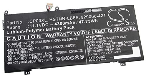 vhbw 1x batteri kompatibelt med HP Spectre x360 Convertible 13, x360 Convertible 13t Notebook (4300mAh, 11,1V, Li-Poly)