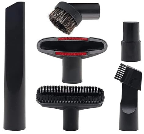 POHOVE 6Pcs Vacuum Attachments Set, Compatible with Most Vacuum Cleaners, Brush Nozzle Crevice Tool for 35mm to 32mm Standard Hose Parts(COLOR:Black)