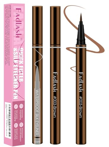 Fadlash Wasserdicht Flüssiger Eyeliner, Braun Matt Eyelinerstift Glattem Auftrag Schneller Trocknung, Eye Liner Langanhaltender Natürlicher Look, Keine Flecken, Intensive Farbe(0.6 ml)