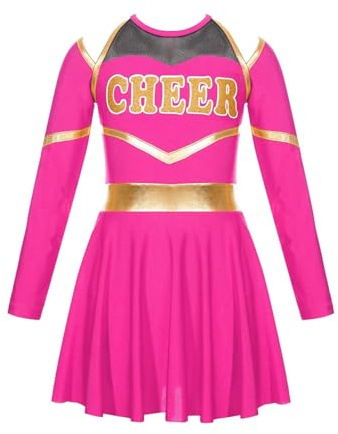 Cheerleader-kostymer barn skola Cheerleading-uniform klänning hejande lag kläder set för dans tävling för Cheerleading-klänning