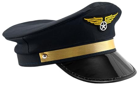 Gorro de capitán de piloto – Sombreros de piloto, gorro de cosplay para capitanes de vuelo y marinos para adultos, gorro de disfraz para oficiales navales, accesorios de temática, artículo de