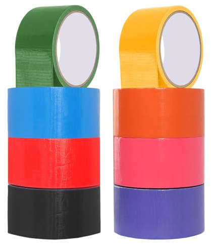 GFUEIGJ 8 rullar pansartejp färgglad tejp 48 mm x 10 m tejp extra stark vattentät pansartejp vattentät reparationstejp tygband för inomhus- och utomhusbruk reparation fastsättning förstärkning