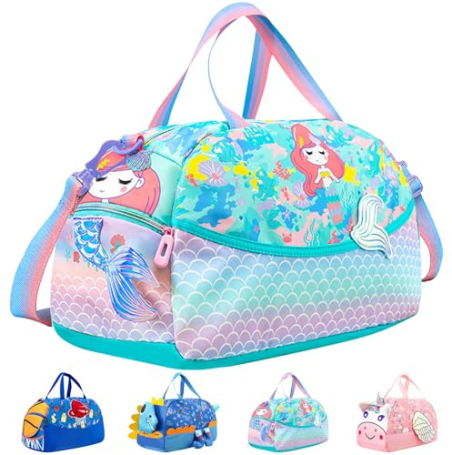LUKIUP Borsa sportiva per bambini, borsa da nuoto per bambini, borsa da viaggio per viaggi, fitness, sport, Sirena, Classico