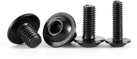 Insexskruvar, 10-100 st Svart 304 Rostfritt Stål M2,5 M3 M4 M5 Sexkant Insex Runt Knapphuvud med Brickdyna Kragskruvar Bultar(M3x18mm 50pcs)