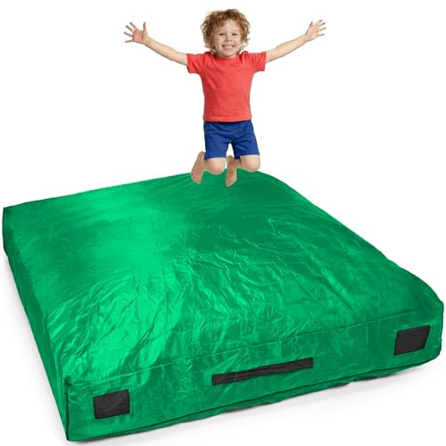 gymnastikutrustning, Autism Crash Mat for barn | Mjuk landning for hoppning och lek | Crashpad | Giant Kids Foam(Dark Green,Big)