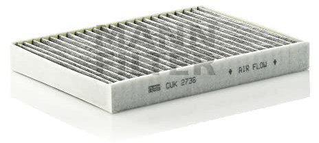 MANN-FILTER CUK 2736-2 Innenraumfilter / Kabinenluftfilter - Pollenfilter mit Aktivkohle - (2er Set) für Pkw + Transporter