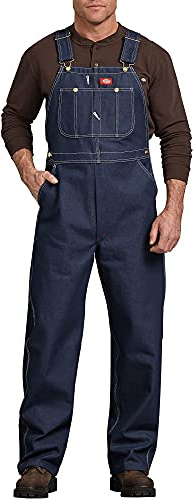 Dickies mens Denim Bib overalls and coveralls workwear apparel, Indigo Rigid, 36W x 32L US