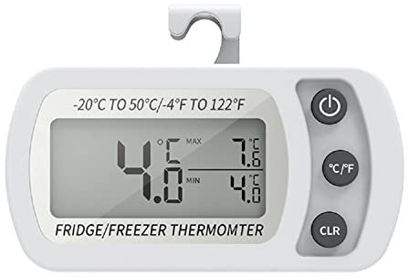 Kühlschrank-Thermometer, Digitale Wasserdichte Gefrierfach Thermometer Mit Gut Lesbarem LCD-Anzeige Lesen Perfekt für Lnnen Außen Home Restaurants Bars Cafés