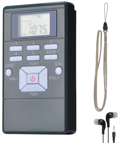 COVVY FM Radio Mini Radio stéréo Portable Horloge numérique pour la conférence Interprétation simultanée et Équipe de Guide Touristique, Sports de Plein air