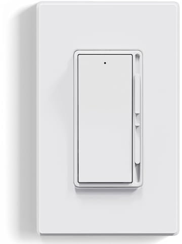 ELEGRP Digital Dimmer Light Switch for 300W Dimmable LED/CFL Lights and 600W Incandescent/Halogen, Single Pole/3-Way LED Slide Dimmer Light Switch, Wall Plate Included, UL Listed, 1 Pack, Matte White