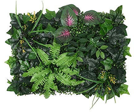 Hangarone Planta de pared para plantas, setos artificiales, imagen de plantas artificiales, imagen de plantas para decoración de pared, protección visual en valla o balcón, 40 x 60 cm