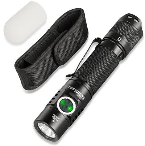 Rechargeable Tactical Torch with Holster - Sofirn SC31T Super Bright LED Torches, Powerful Torches for Emergencies, 2000lm Pocket Hand Flashlight for Home Camping Hiking, Battery Powered, Waterproof