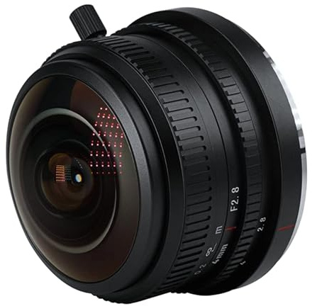 7artisans Lente de cámara ojo de pez de 4 mm F2.8 ultra gran angular enfoque manual Prime para cámaras Fuji Fujifilm FX-Mount APS-C sin espejo