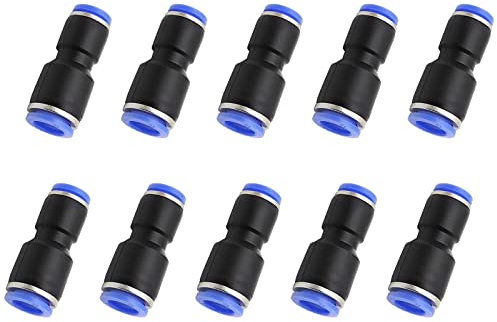 10Pcs Pneumatic Adapter Pneumatic Quick Fittings 8mm to 6mm Push Lock Connector Precision Durable Push Fit Fittings for Air Hose and Water Hose