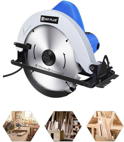 Sierra circular eléctrica de 900W para herramientas manuales de carpintería con hoja de 180 mm sierra circular eléctrica compacta velocidad máxima 5000 rpm ángulo de corte de 45 °