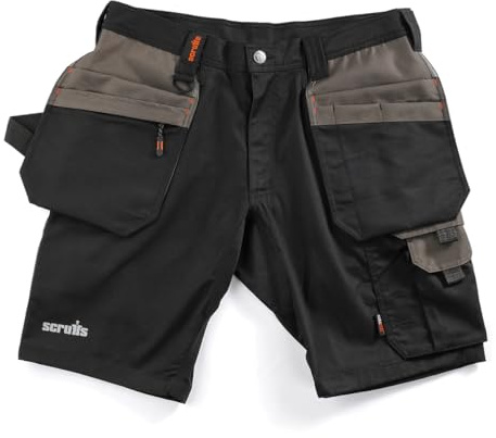 Scruffs Worker Plus Holster Shorts, Black, 38 (T56207)