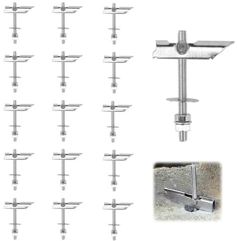 Tarea Pesada Tacos Pladur, 16pcs M6 x 100mm Tacos De Palanca De Alta Resistencia, Tacos Plegables con Disco y Tuerca, Tacos Para Colgar Objetos Pesados En Yeso, para Pared Hueca, Techo