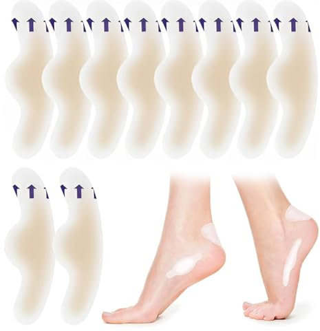 GHPKOTW 10 Pezzi Cerotti Per Vesciche,Cerotti In Gel Impermeabili,Cerotti Idrocolloidali Invisibili Per Tallone,Per Alleviare Il Dolore Da Attrito Alle Dita Delle Mani E Dei Piedi,All'Avampiede E Al T