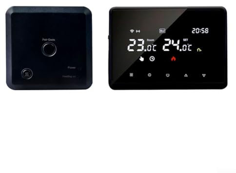 Programmerbar WiFi smart termostat för hem, fjärrkontroll Tuya/Smart Life, TUYA trådlös WIFI smart termostat för väggmonterade pannor/vatten golvvärme (svart)